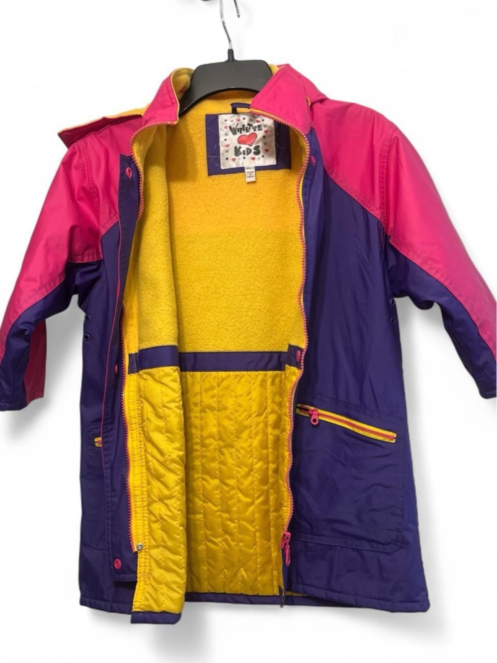 Wippette Kids Colorblock Raincoat in Purple, Pink & Yellow